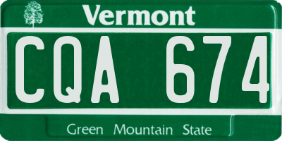 VT license plate CQA674