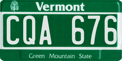 VT license plate CQA676