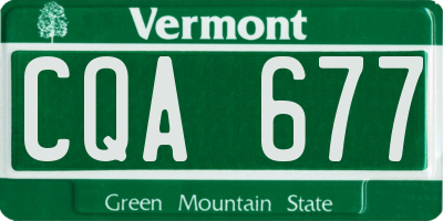 VT license plate CQA677