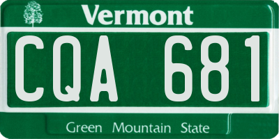 VT license plate CQA681