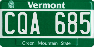 VT license plate CQA685