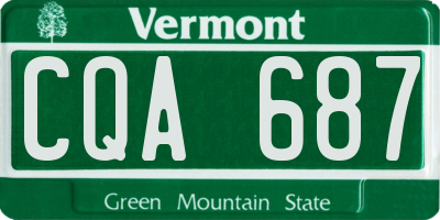 VT license plate CQA687