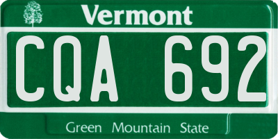 VT license plate CQA692