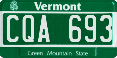 VT license plate CQA693