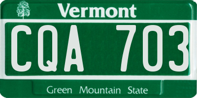 VT license plate CQA703