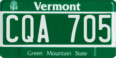 VT license plate CQA705