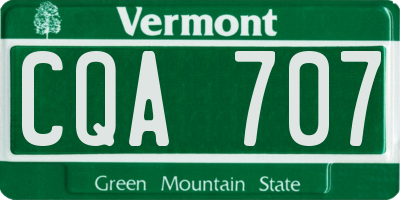 VT license plate CQA707