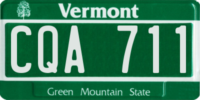 VT license plate CQA711