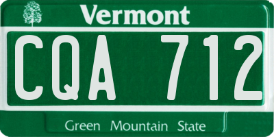 VT license plate CQA712