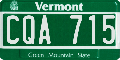 VT license plate CQA715
