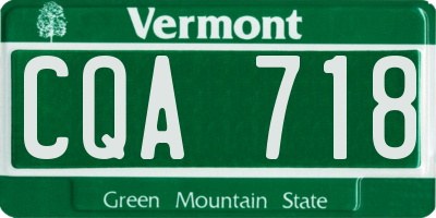 VT license plate CQA718
