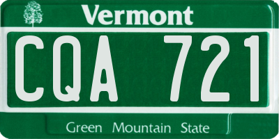 VT license plate CQA721