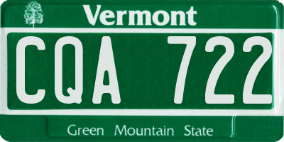 VT license plate CQA722