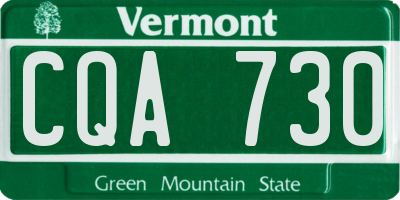 VT license plate CQA730