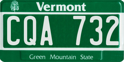 VT license plate CQA732