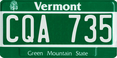 VT license plate CQA735