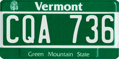 VT license plate CQA736