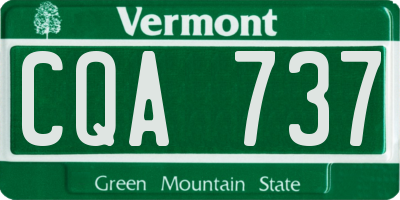 VT license plate CQA737
