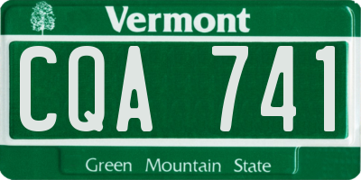 VT license plate CQA741
