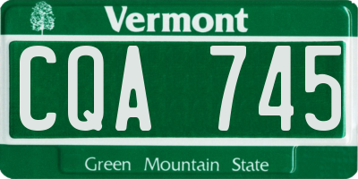 VT license plate CQA745