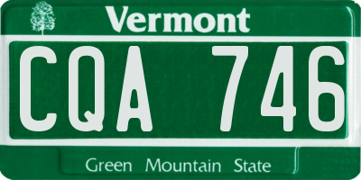 VT license plate CQA746
