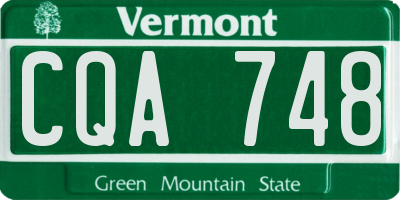 VT license plate CQA748