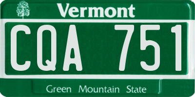 VT license plate CQA751