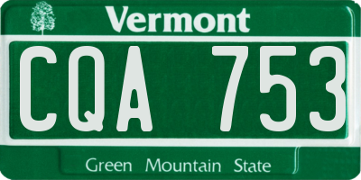 VT license plate CQA753