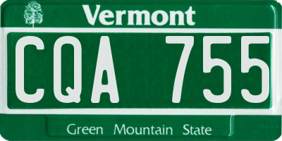 VT license plate CQA755