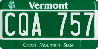 VT license plate CQA757