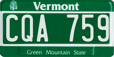 VT license plate CQA759