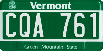 VT license plate CQA761