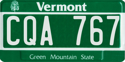 VT license plate CQA767