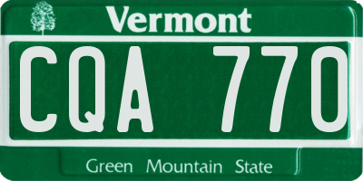 VT license plate CQA770