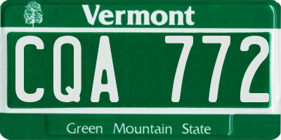 VT license plate CQA772