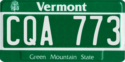 VT license plate CQA773