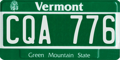 VT license plate CQA776