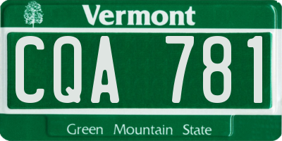 VT license plate CQA781
