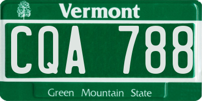 VT license plate CQA788