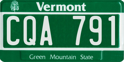 VT license plate CQA791