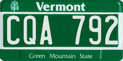 VT license plate CQA792