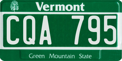 VT license plate CQA795