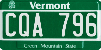 VT license plate CQA796