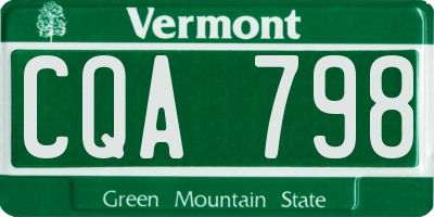 VT license plate CQA798