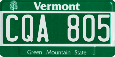 VT license plate CQA805