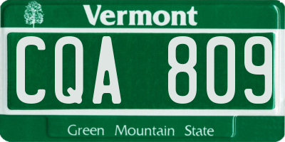 VT license plate CQA809