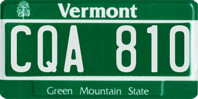 VT license plate CQA810