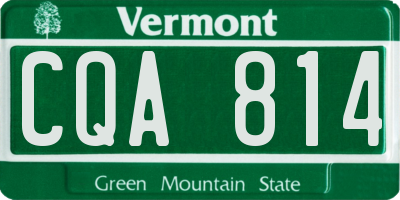 VT license plate CQA814