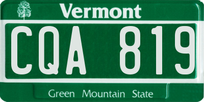 VT license plate CQA819