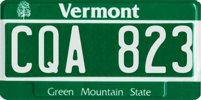 VT license plate CQA823